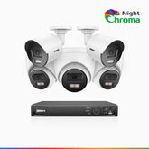 NightChroma<sup>TM</sup> NCK500 - 3K 8 Channel PoE CCTV System with 2 Bullet & 3 Turret Cameras, Acme Colour Night Vision, f/1.0 Super Aperture, Active Alignment, Built-in Mic & SD Card Slot, All-Metal Housing